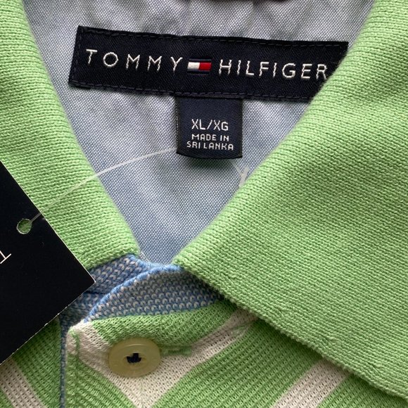 TOMMY HILFIGER XL POLO - VERY UNIQUE SHIRT - GREEN - NEW WITH TAG - Picture 9 of 13